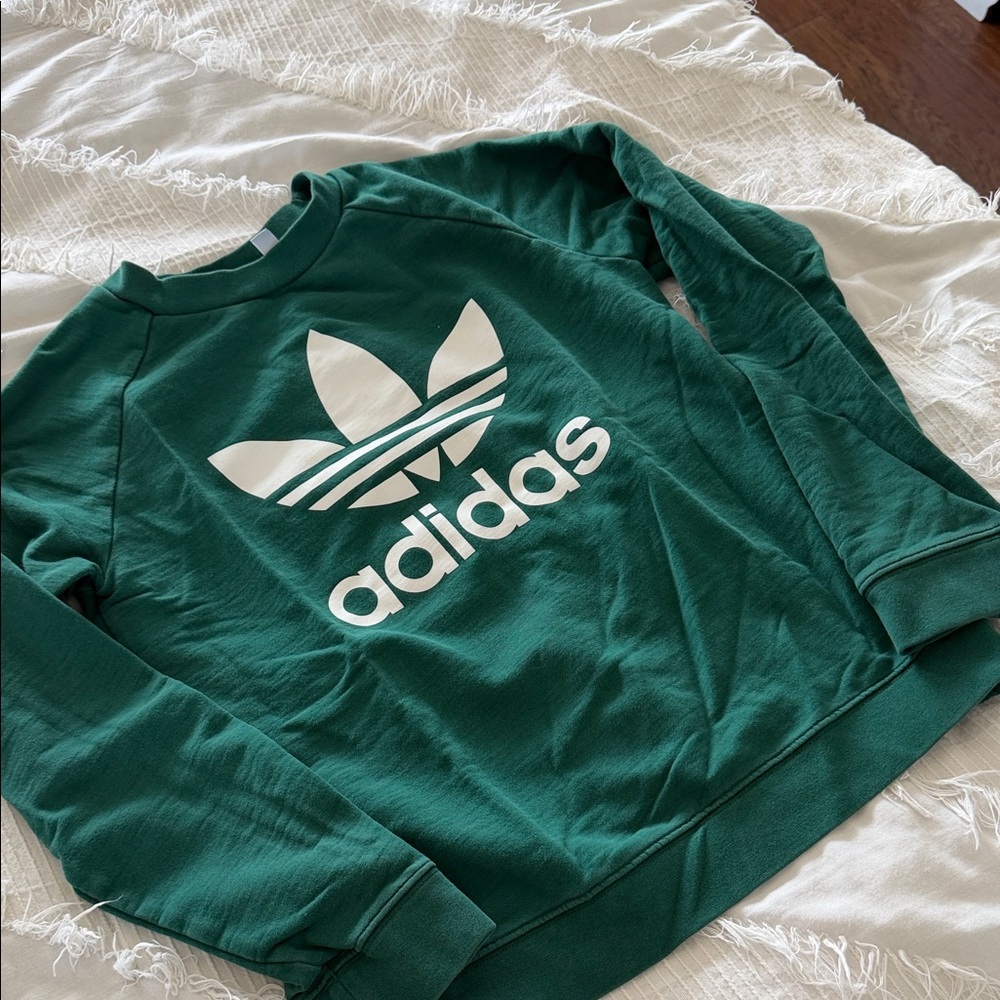 adidas Forest Green Trefoil Crewneck Sweatshirt